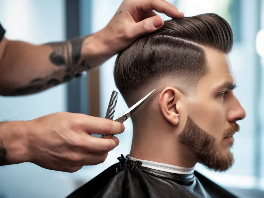 Barber cutting hair