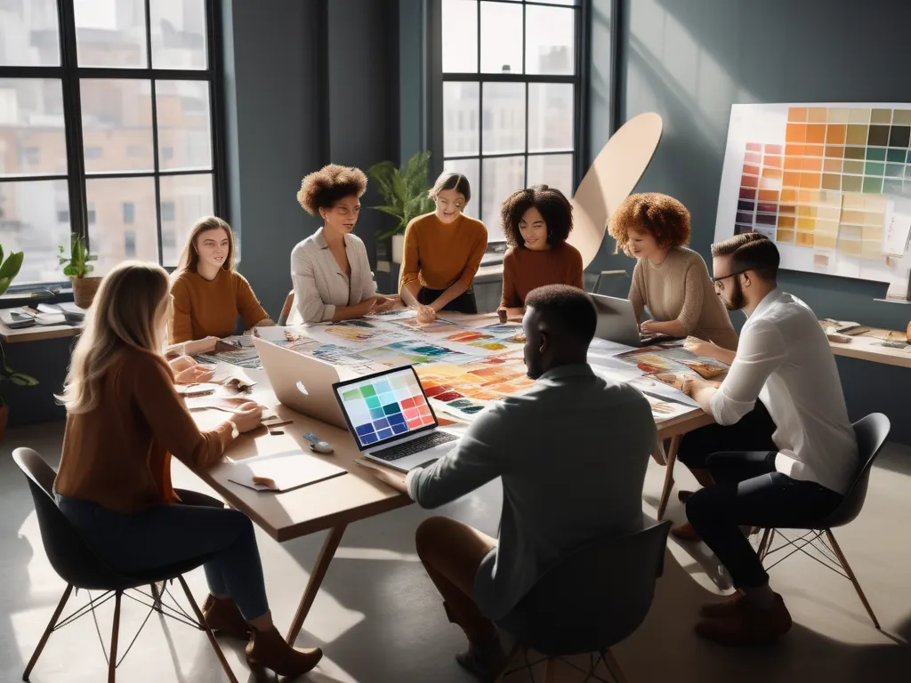 Burb creative team collaborating in studio