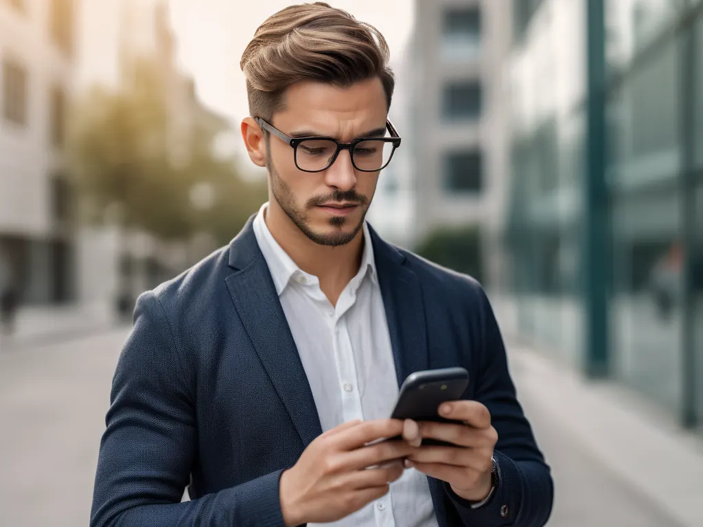 Professional with phone