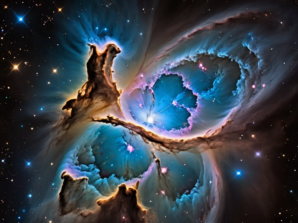 Colorful nebula in deep space