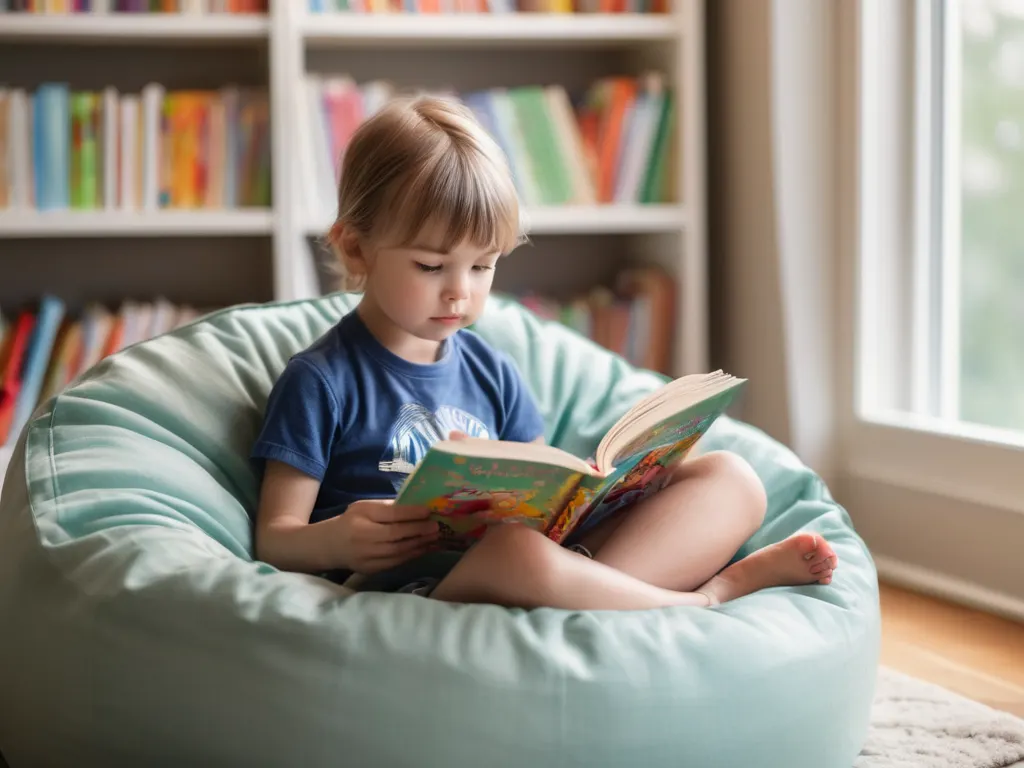 Child reading a book