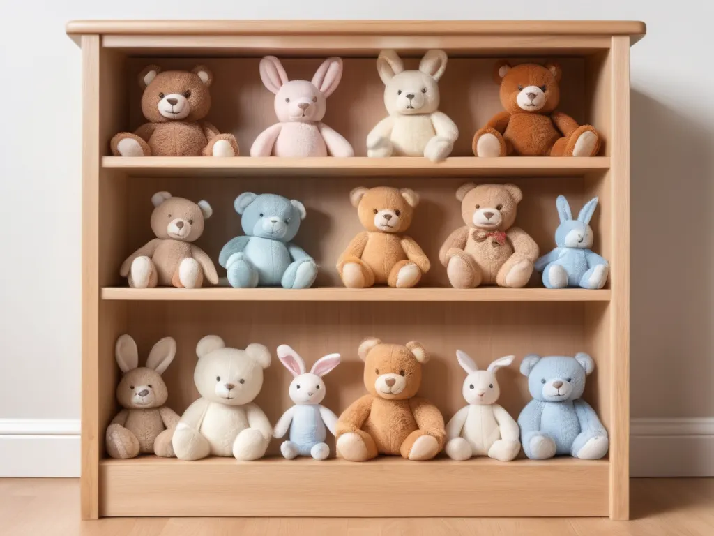 Toy shelf with stuffed animals