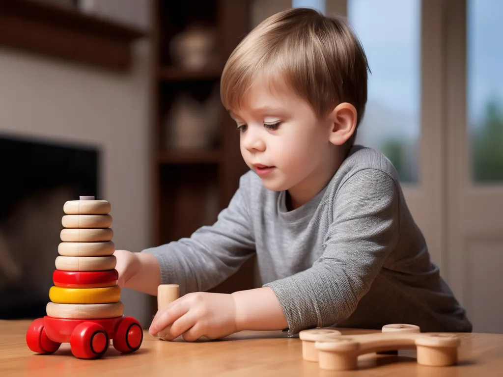 Child playing with blocks