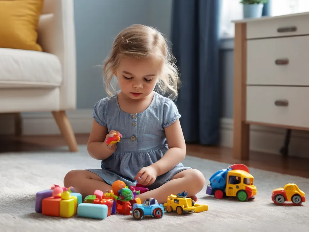 Girl playing with toys