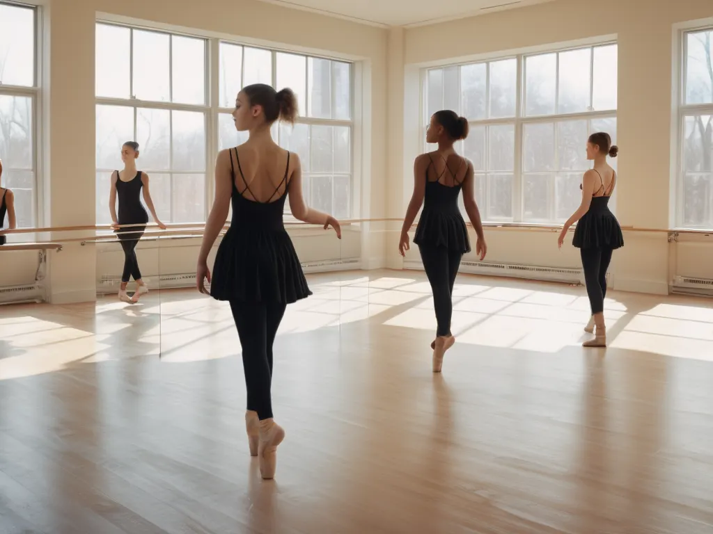 Dance studio class in session