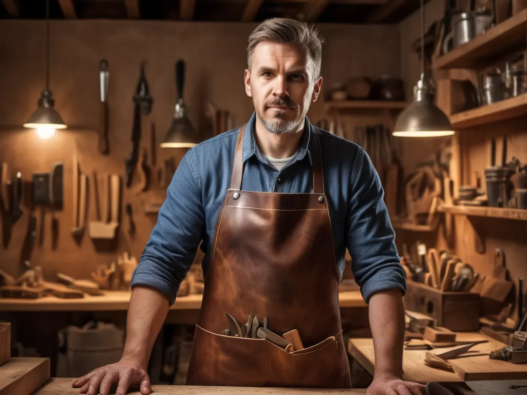 Skilled carpenter working in workshop