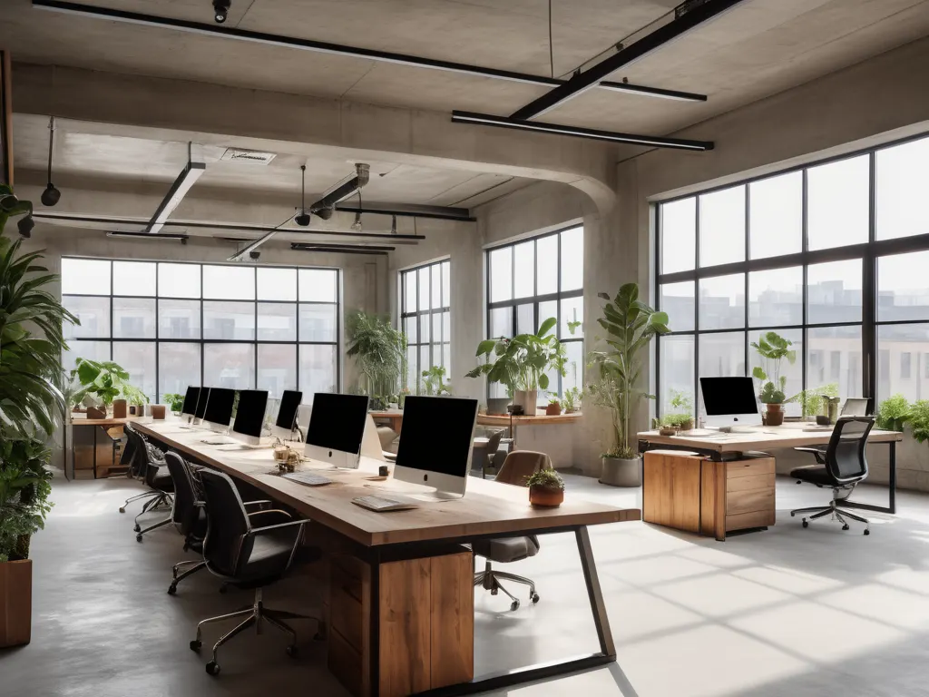 Modern office interior with natural light