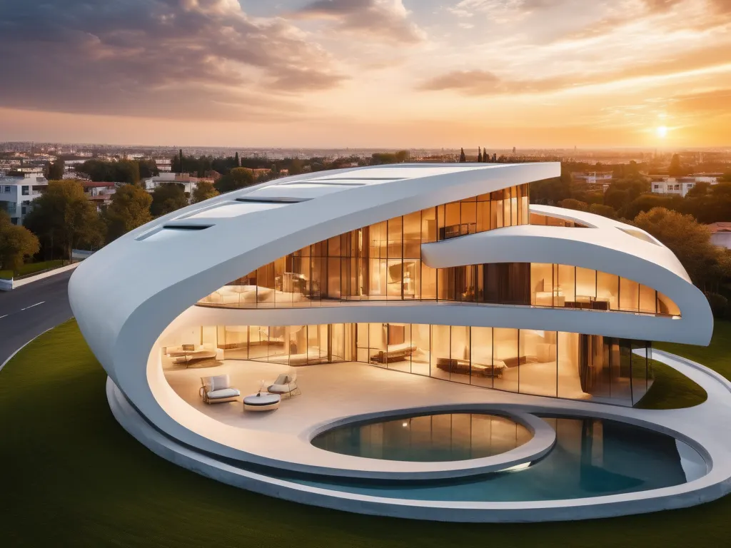 Contemporary architecture aerial view