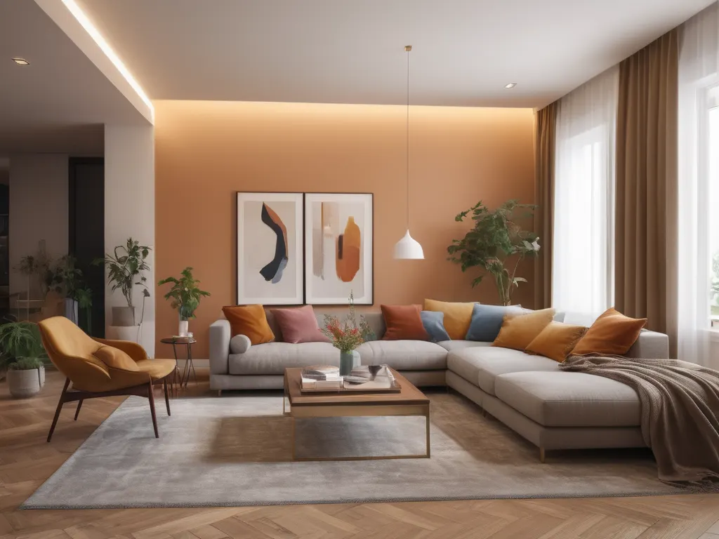 Modern renovated living room with elegant interior design