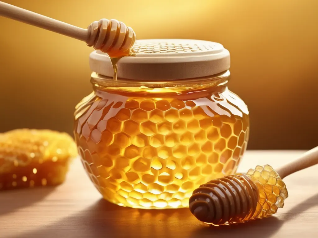 Honey jar with honeycomb