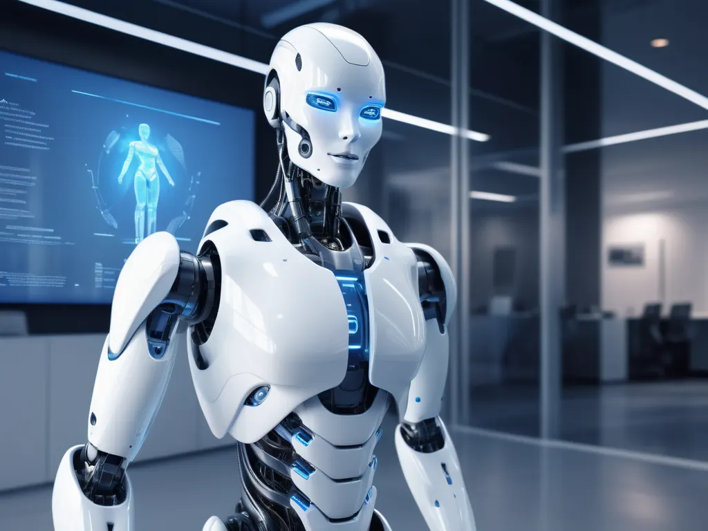 AI Robot in modern office environment