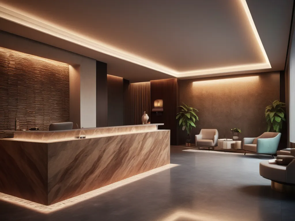 Modern spa reception area