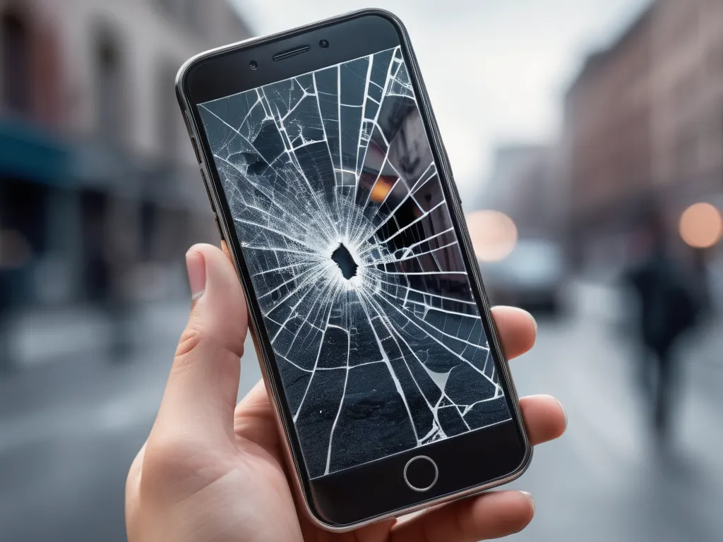 Cracked phone screen