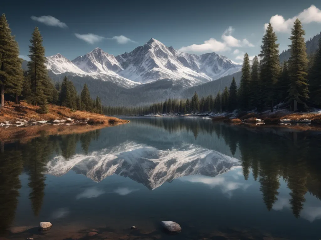 Mountain lake landscape